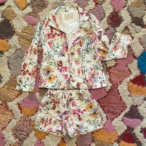 Zara matching set floral blazer and short